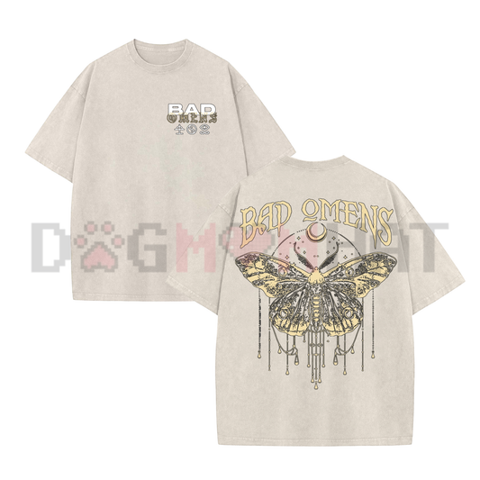 Vintage Bad Omens Moth Shirt – 90s Bootleg Double-Sided Metalcore Tee