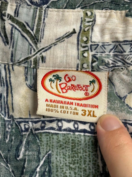 Go Barefoot Mens Hawaiian Panel Shirt - Made in Hawaii Shirt