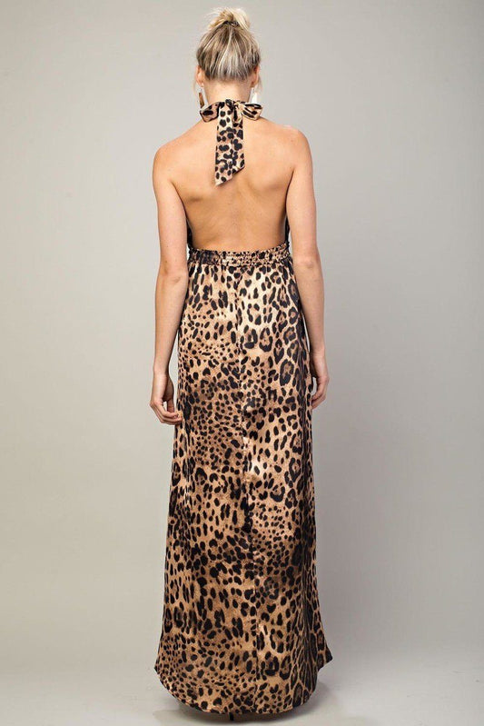 Leopard Halter Dress