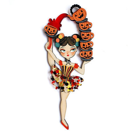 Halloween Contortionist Brooch by Laliblue – Retro Kitschy Statement Brooch for Collectors