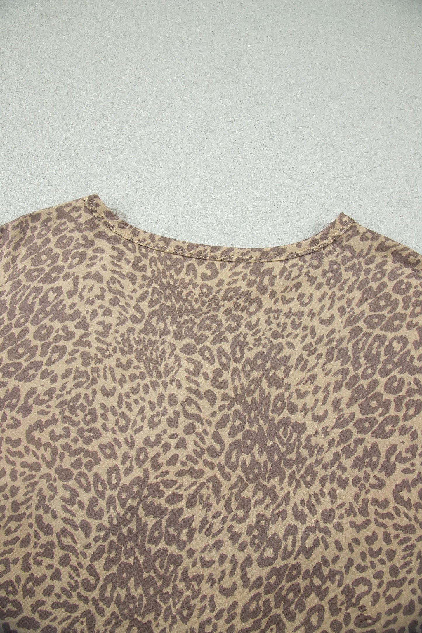 Khaki Leopard Retro Studded Star Patch Loose Tee