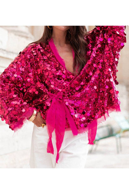 Sequin Embellished Glam Kimono