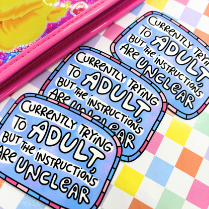 Currently Trying to Adult...| Sticker Die Cut
