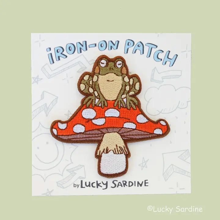 Froggy Mushroom Embroidered Patch