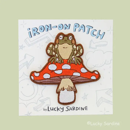 Froggy Mushroom Embroidered Patch