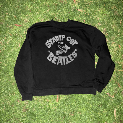 60s 'Stamp Out the Beatles' Black Crewneck Vintage Print