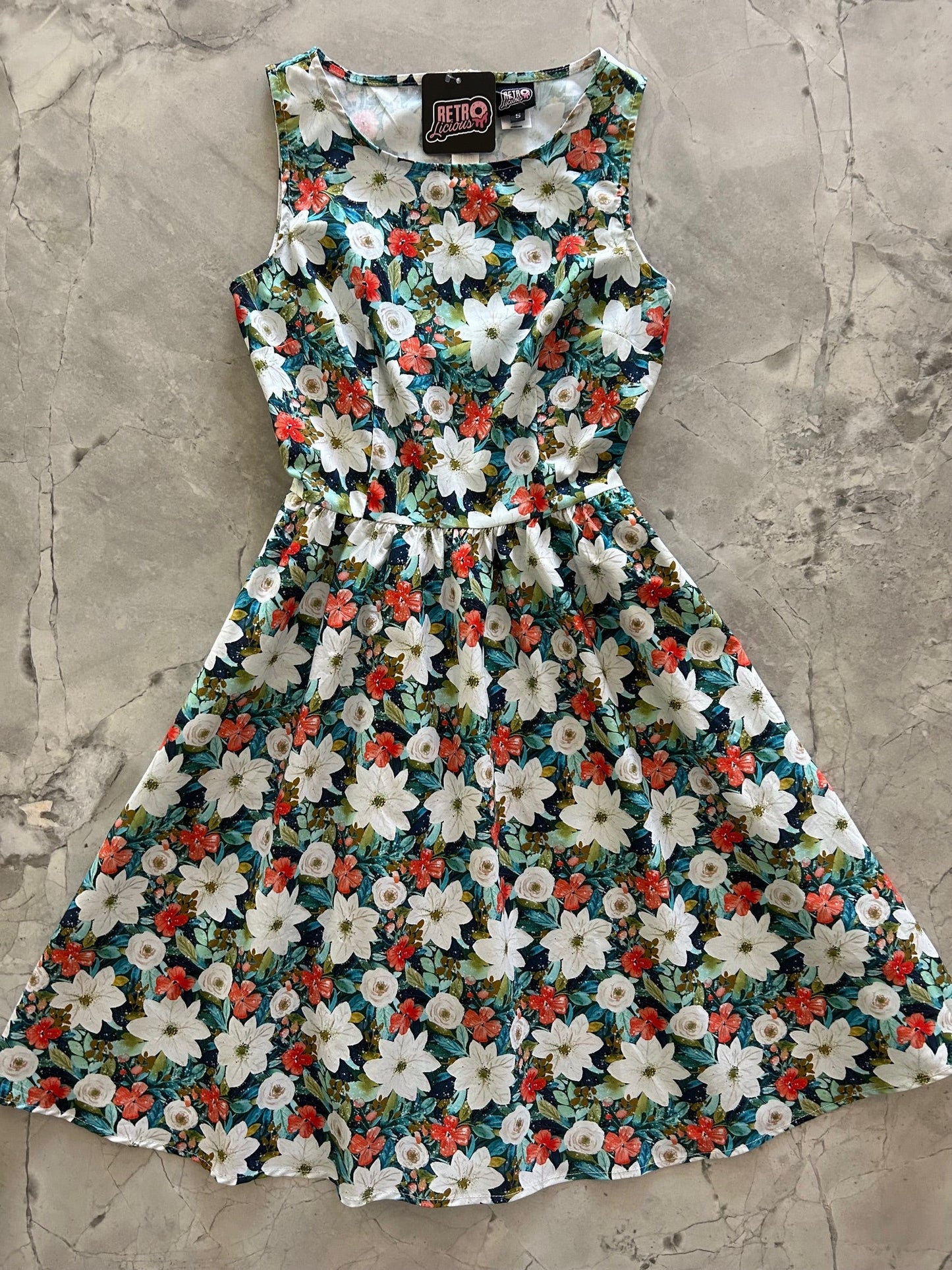 Winter Floral Vintage Dress