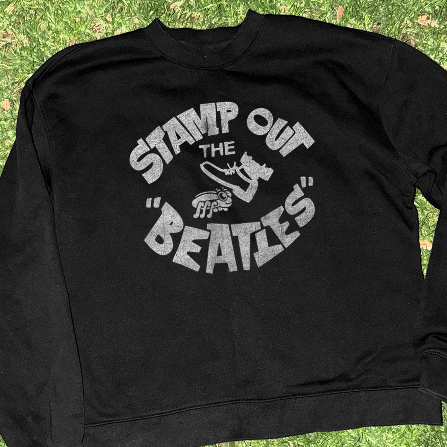 60s 'Stamp Out the Beatles' Black Crewneck Vintage Print