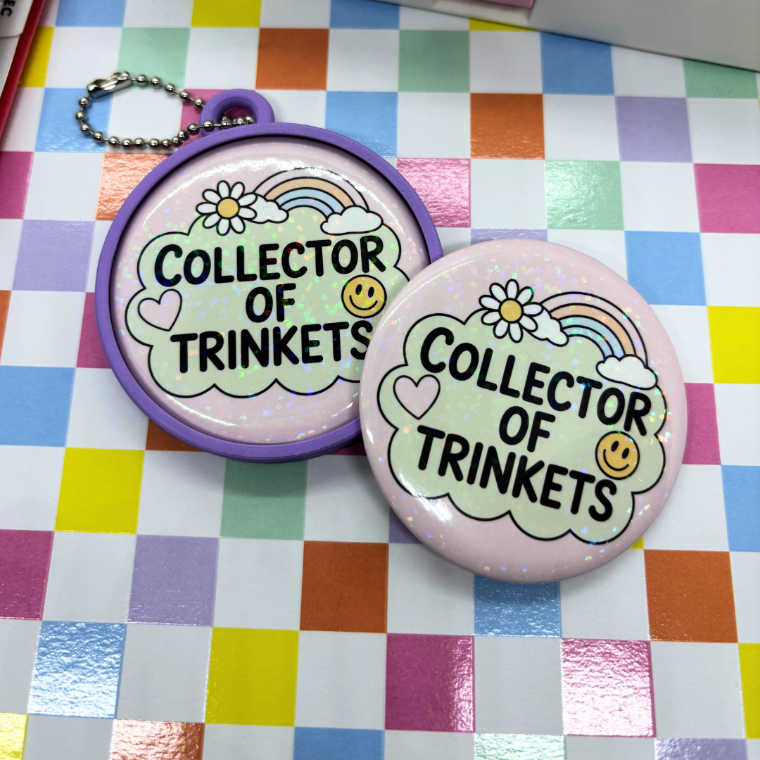 Collector of Trinkets | Large| Pin Back Button + Button Keeper Bag Charm