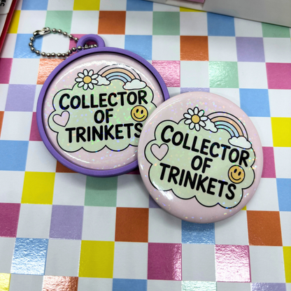 Collector of Trinkets | Large| Pin Back Button + Button Keeper Bag Charm