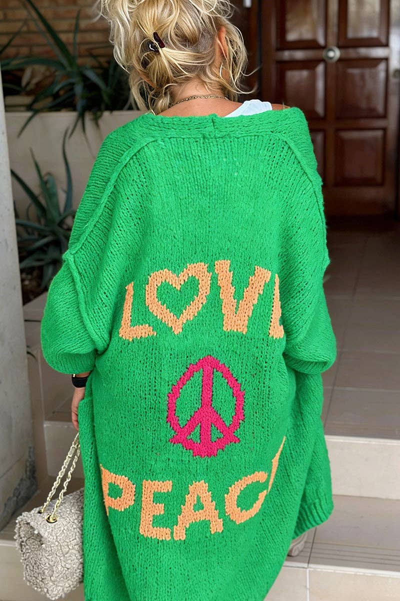 Love & Peace Statement Cardigan