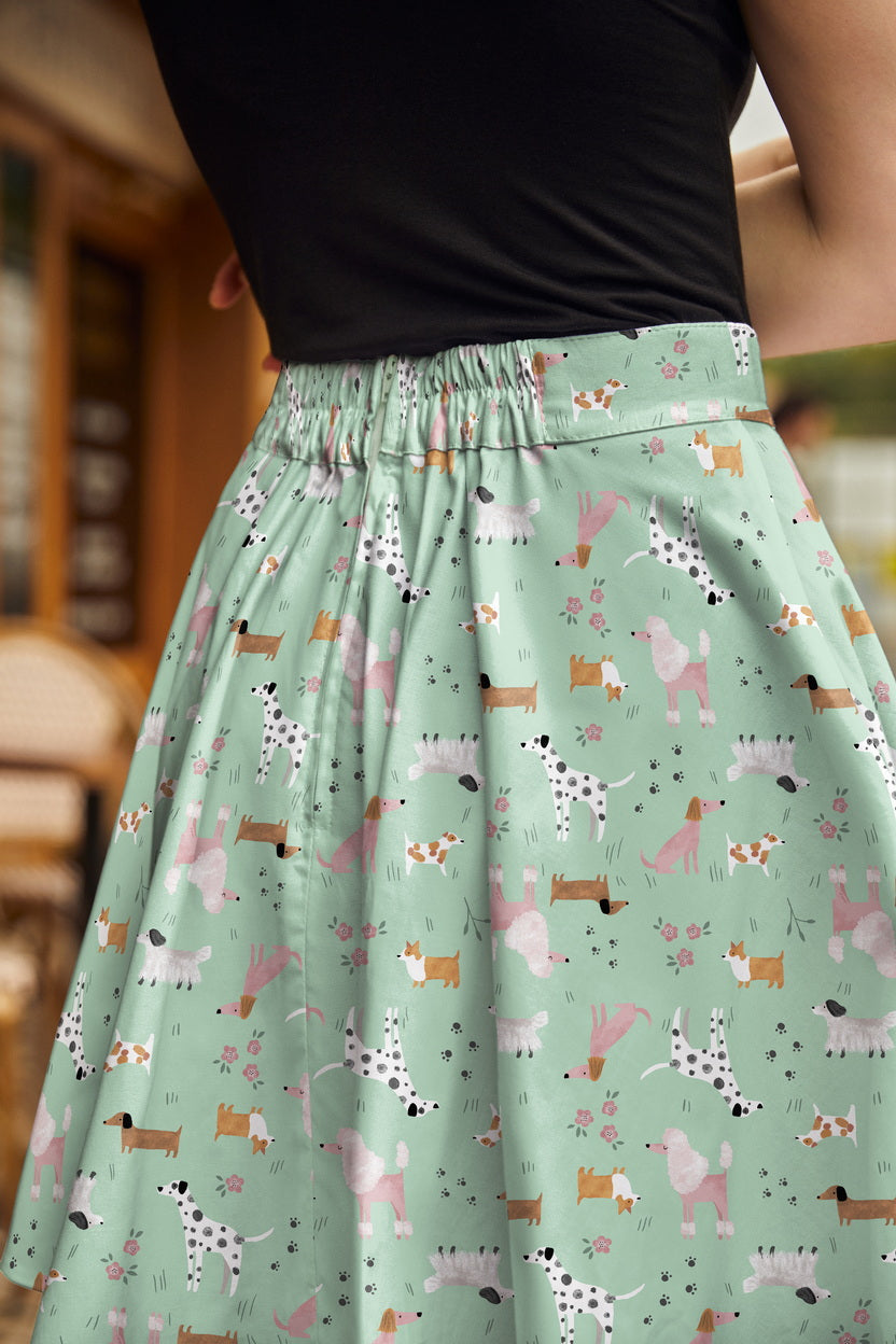 Dogs Skater Skirt