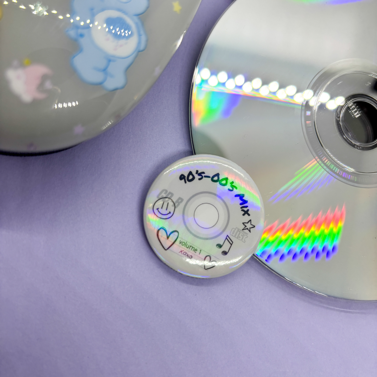 Mixed CD |Holographic| Medium Pin Back Button