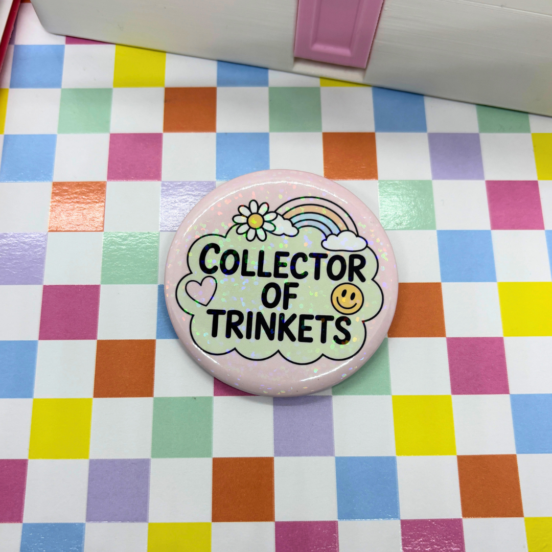 Collector of Trinkets | Large| Pin Back Button + Button Keeper Bag Charm