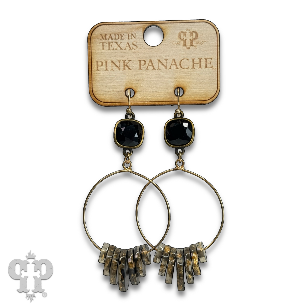 Graduated acrylic disc earring with Austrian crystal