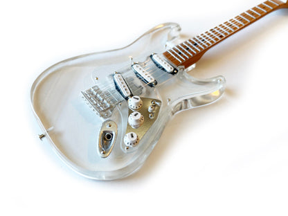 Licensed Fender™ Strat™ Signature Clear Acrylic Mini Guitar