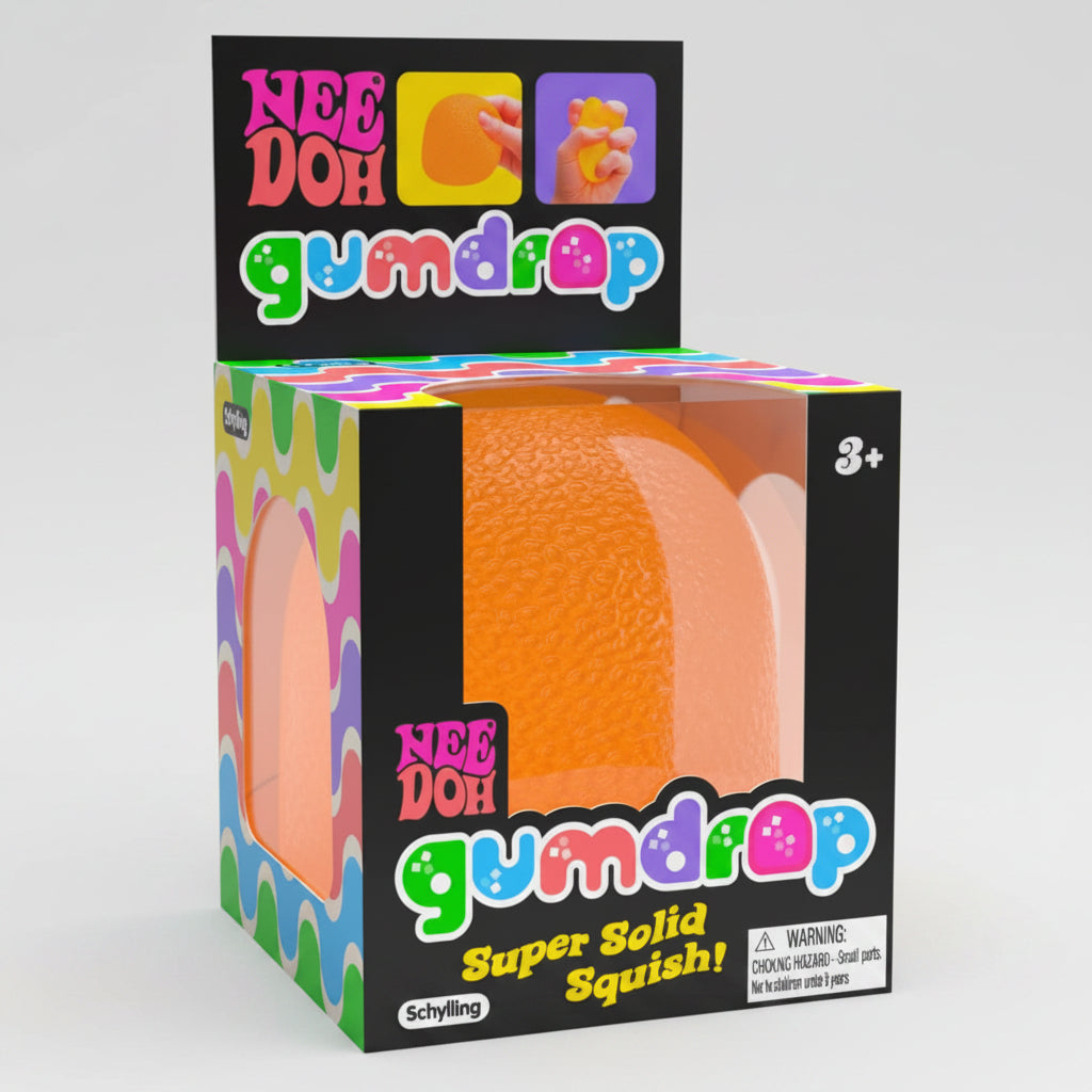 Schylling Nee-Doh Gum Drop Super Solid Squish: Orange Drop