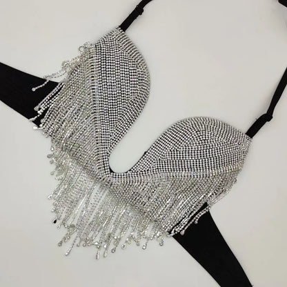 The Stardust Dream Tassel Bikini – Luxury Rhinestone Fringe Showgirl Set
