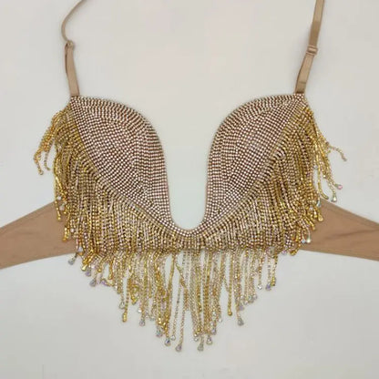 The Stardust Dream Tassel Bikini – Luxury Rhinestone Fringe Showgirl Set