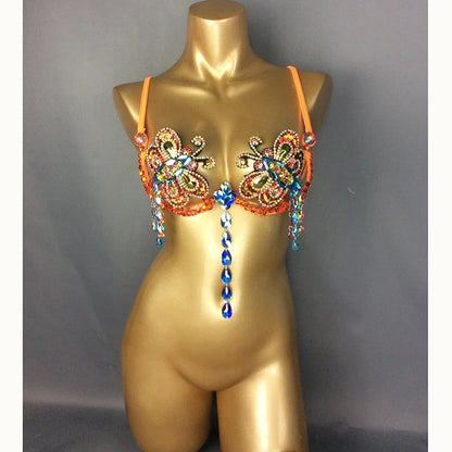 The Stardust Empress Sirena – Deluxe Rhinestone & Stone Samba Carnival Wire Bra
