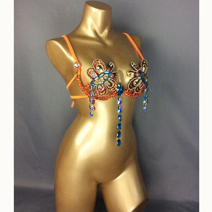 The Stardust Empress Sirena – Deluxe Rhinestone & Stone Samba Carnival Wire Bra