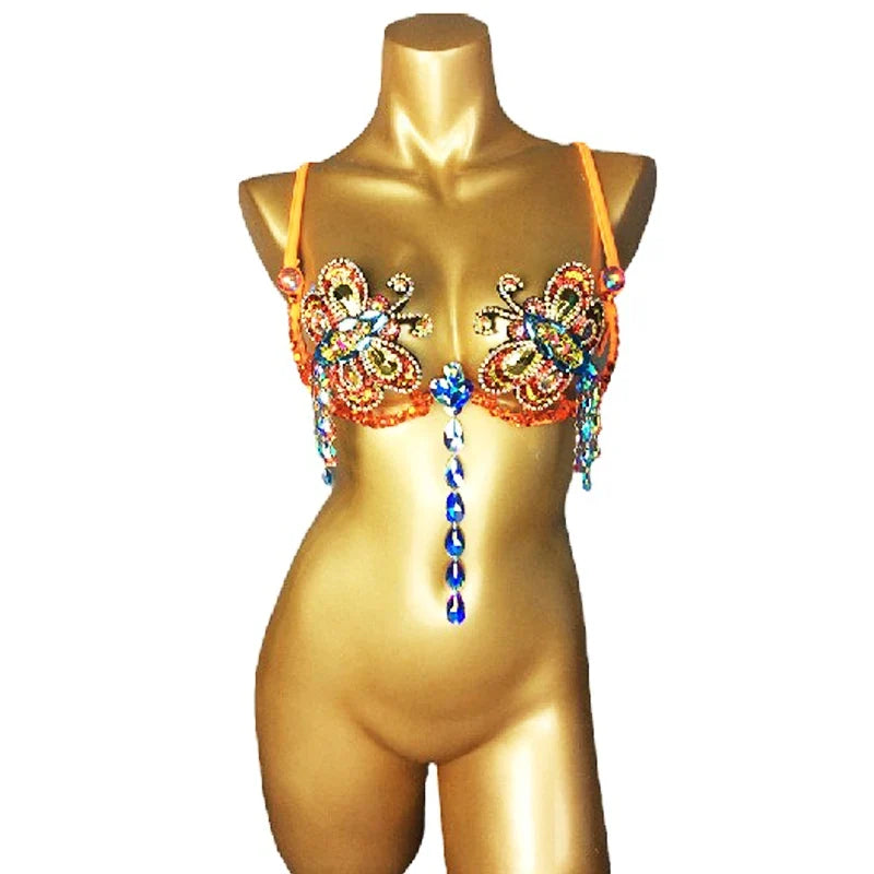 The Stardust Empress Sirena – Deluxe Rhinestone & Stone Samba Carnival Wire Bra