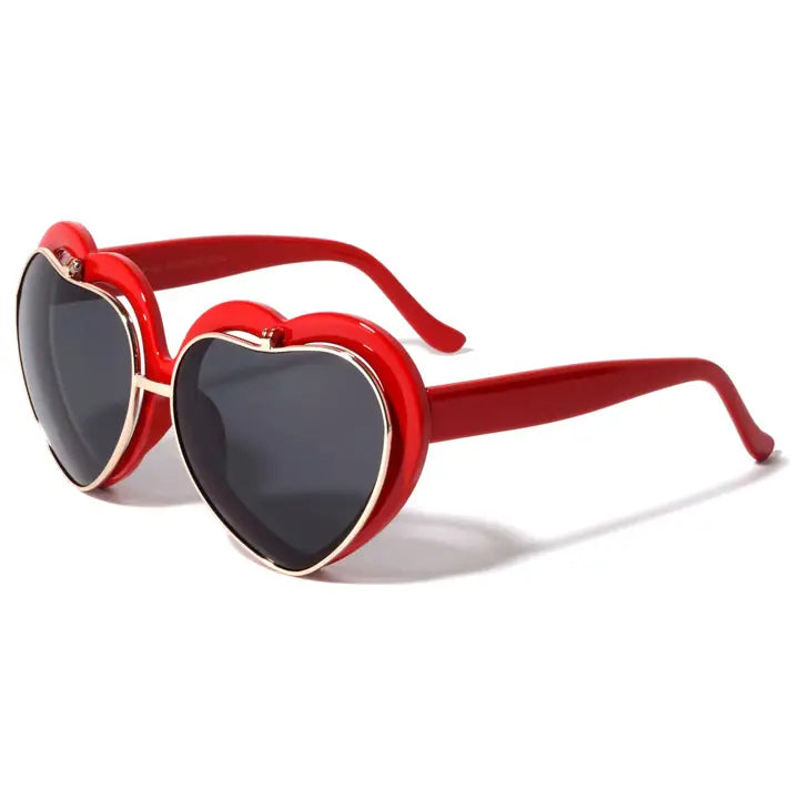 Heart Shape Flip-up Sunglasses