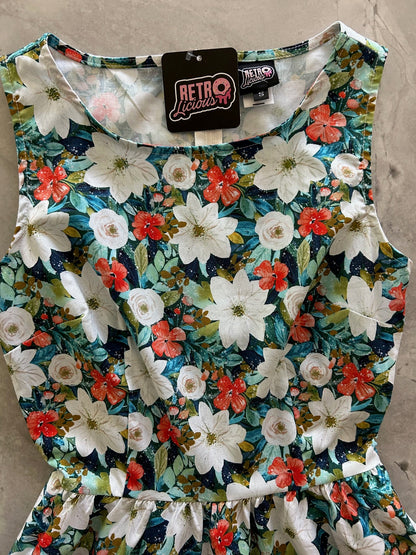 Winter Floral Vintage Dress