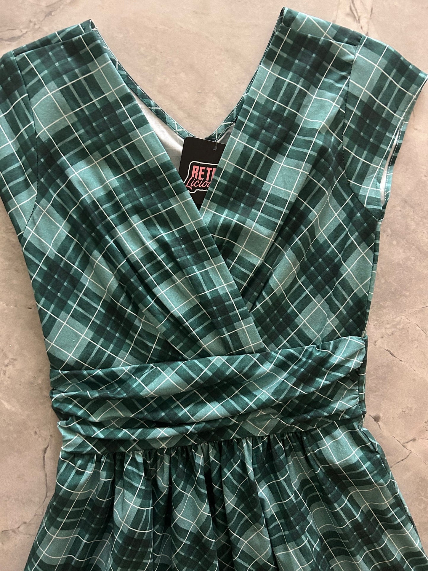Green Plaid Greta Dress - Plus Sizes only