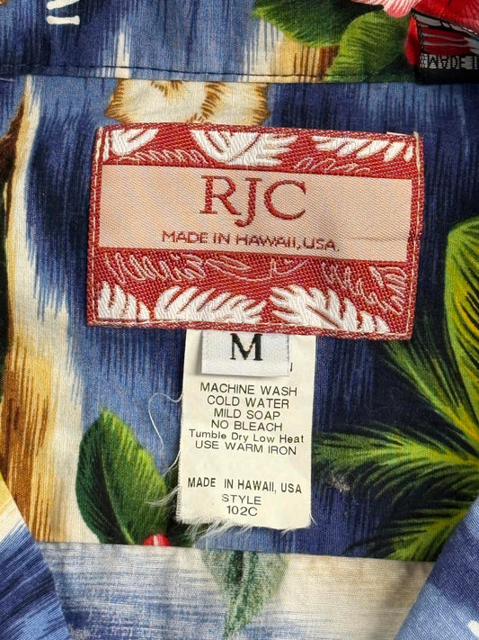 RJC Mens Hawaiian Shirt Hawaiian Islands Made in Hawaii - M