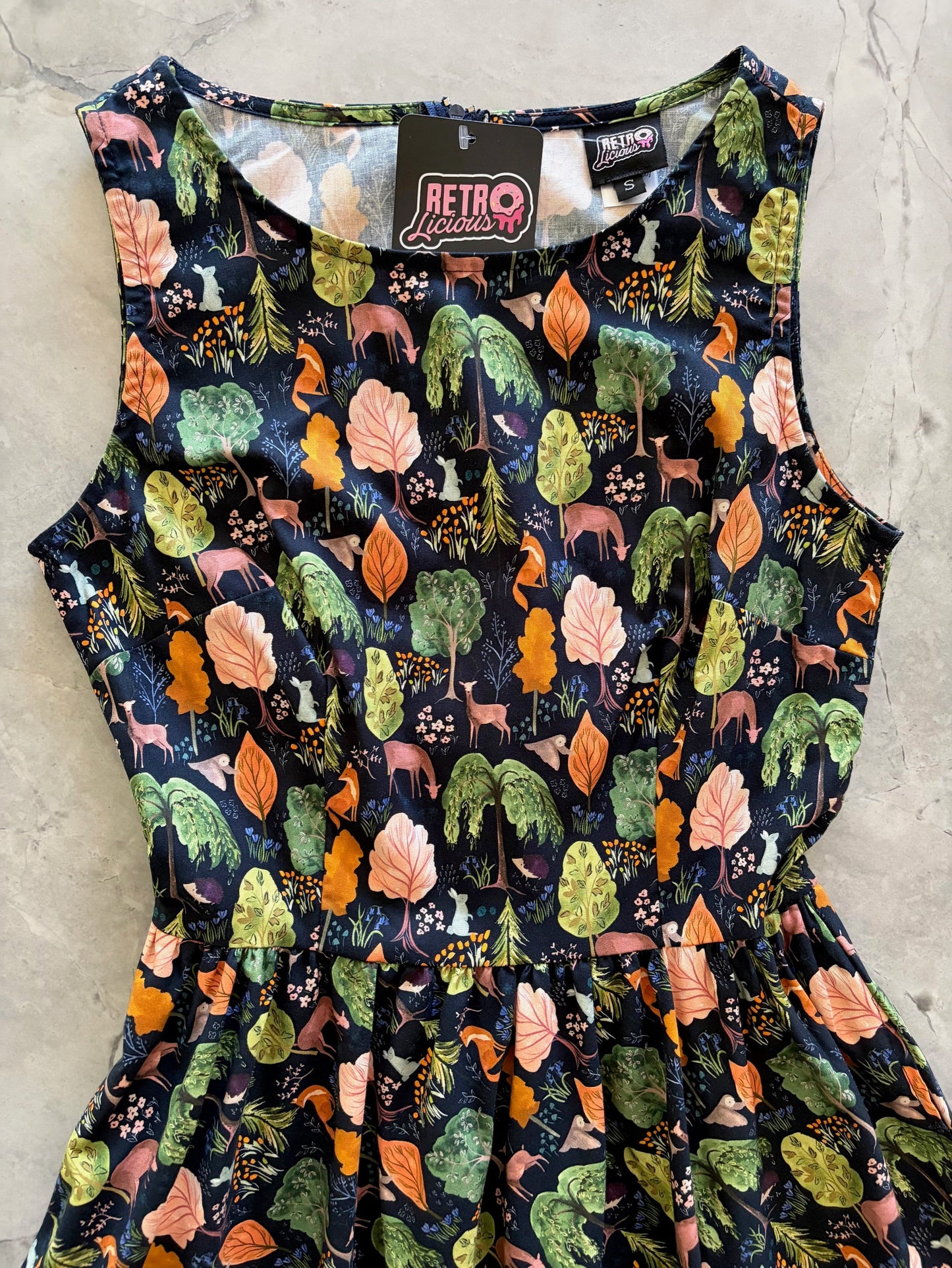 Woodland Midi Dress in Navy