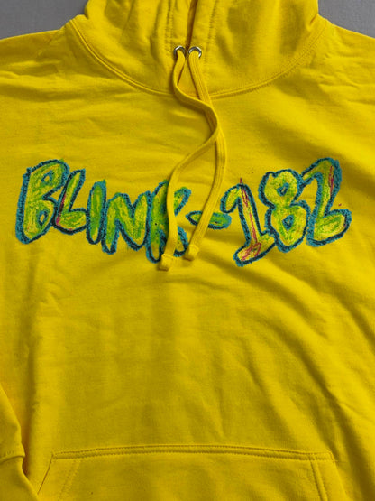Blink-182 Hoodie - Blink 182 Crayon Logo Hoodie - L