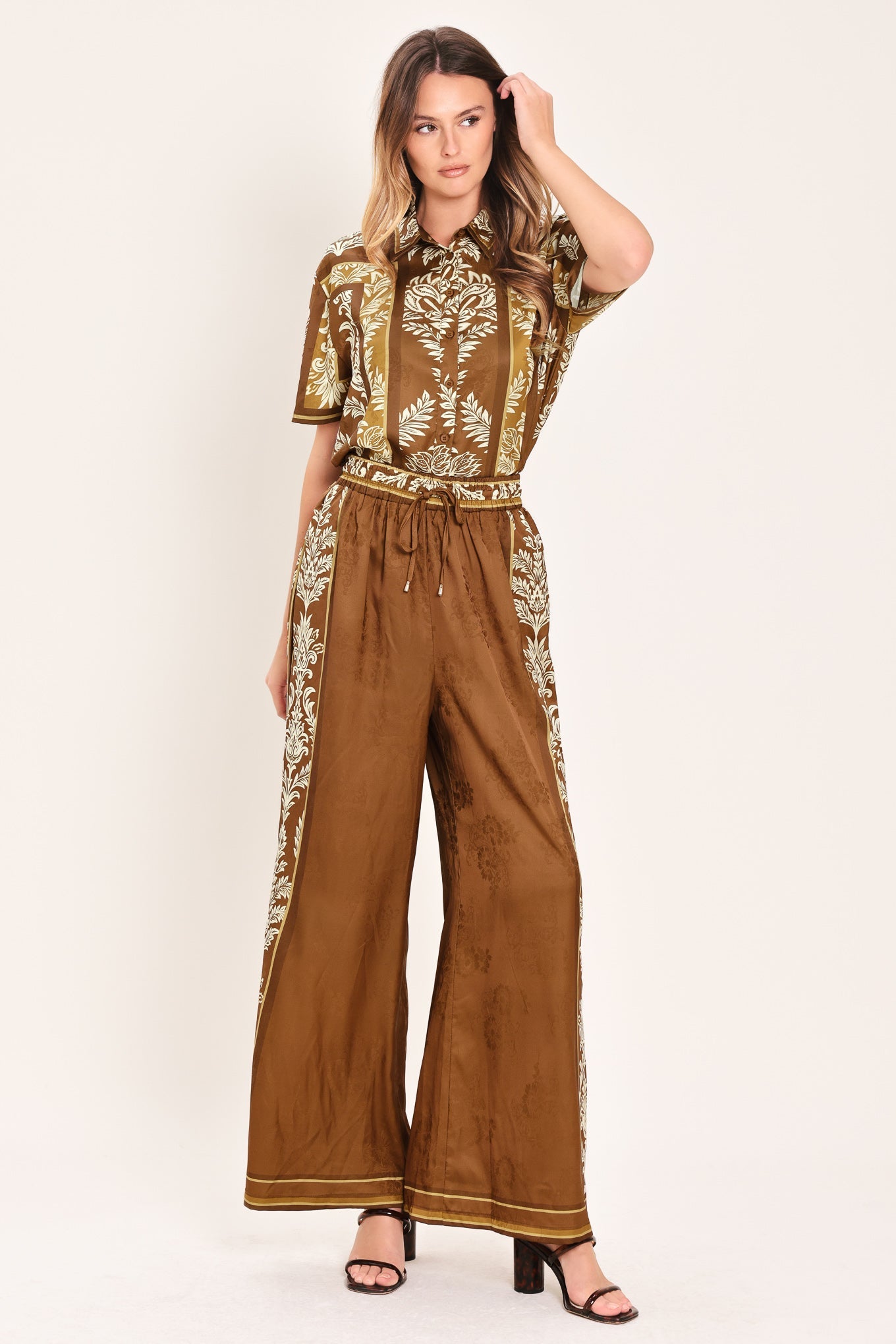 VINTAGE MANOR PALAZZO WOVEN PANTS