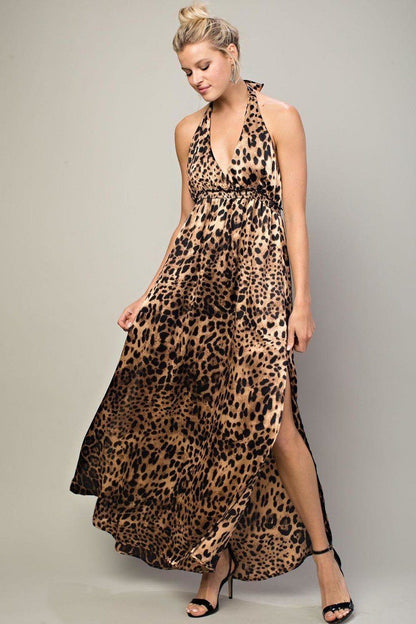Leopard Halter Dress