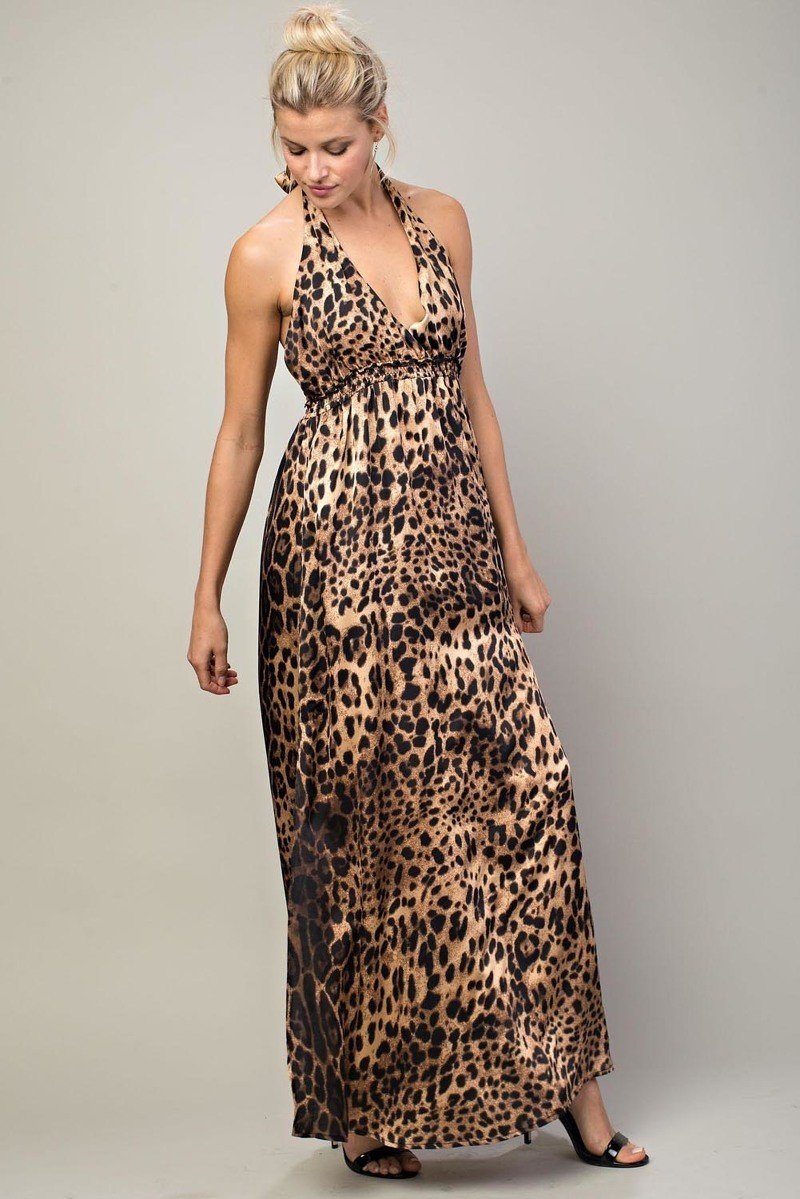 Leopard Halter Dress