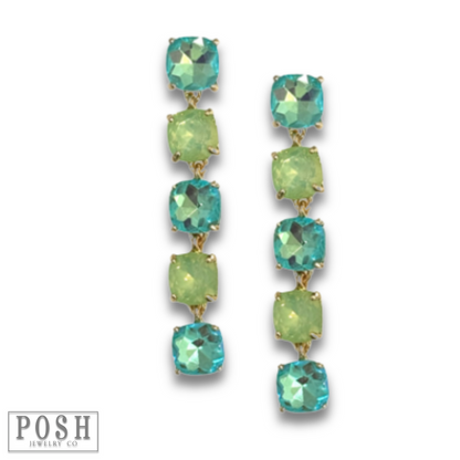 Square rhinestone drop earring - LC