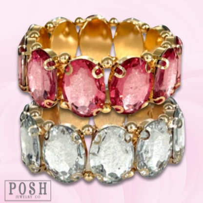 Oval rhinestone bracelet