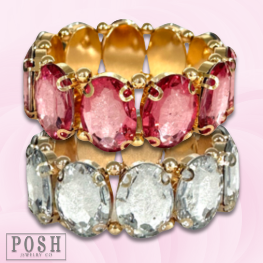 Oval rhinestone bracelet