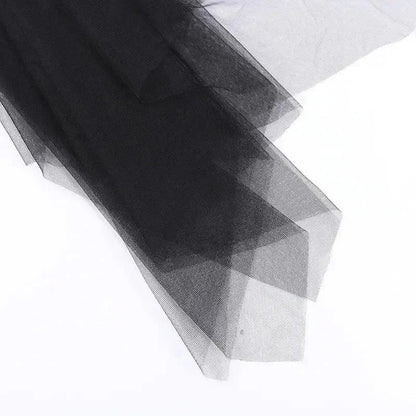 Casual Skirts Punk Sexy Net Yarn High-Waisted Irregular Skirt for Women Summer New European and American Gothic Style Versatile