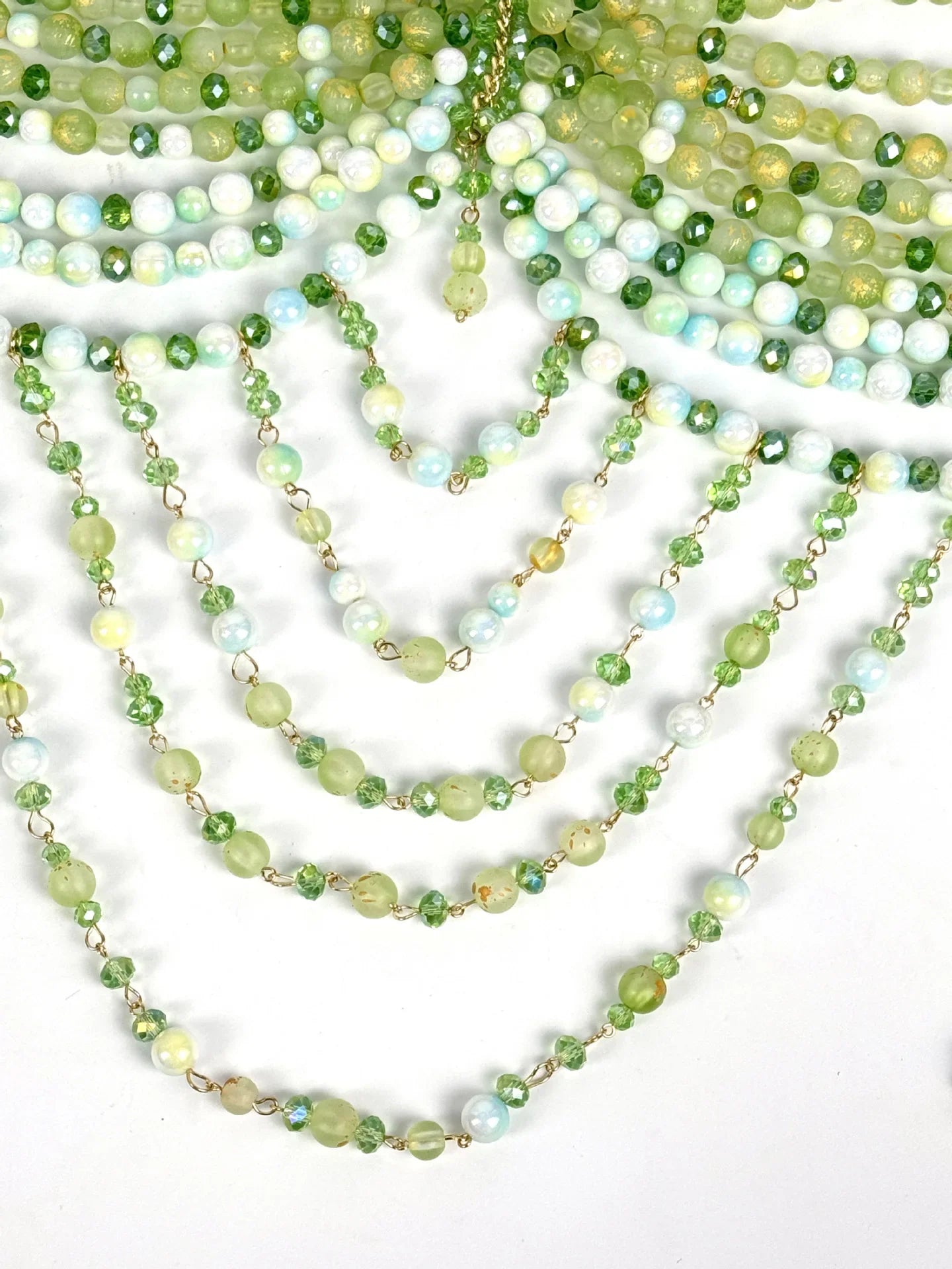 The Stardust Emerald Goddess – Handmade Green Rhinestone & Beaded Tassel Body Chain Halter Top