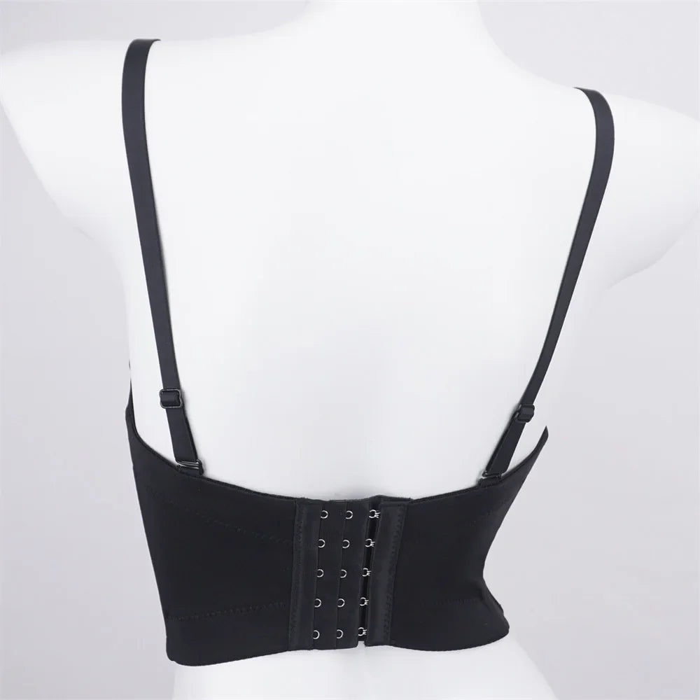 The Stardust Prism Siren – Glitter Crystal Bustier Corset Crop Top