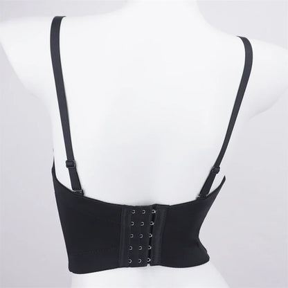 The Stardust Prism Siren – Glitter Crystal Bustier Corset Crop Top