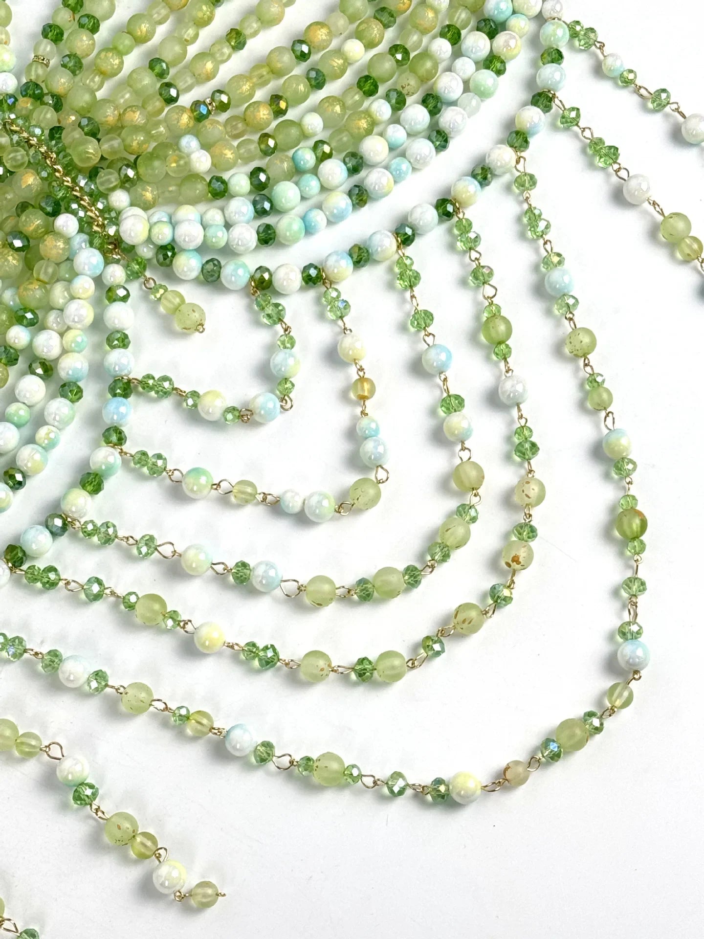 The Stardust Emerald Goddess – Handmade Green Rhinestone & Beaded Tassel Body Chain Halter Top
