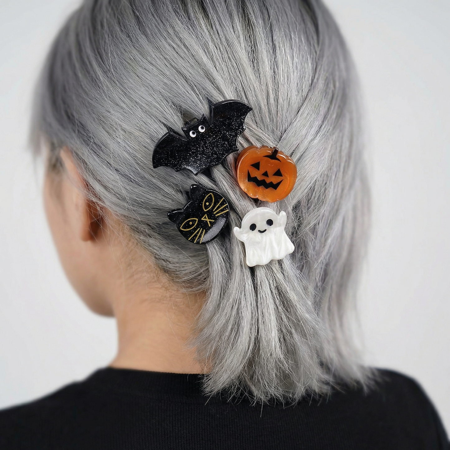 Set of 4 Velvet Claws Mini Spooky Hair Claws | Hair Claw Clip in Giftable Pouch