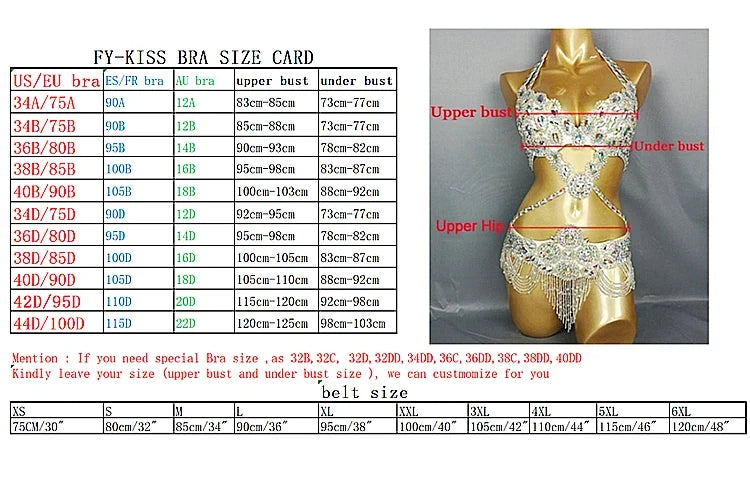 The Stardust Prism Sirena – Deluxe Beaded & Sequined Belly Dance Bra Top