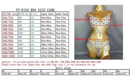 The Stardust Prism Sirena – Deluxe Beaded & Sequined Belly Dance Bra Top