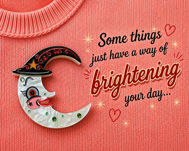 Witchy Crescent Moonhilda Brooch by Johanna Parker x Lipstick & Chrome