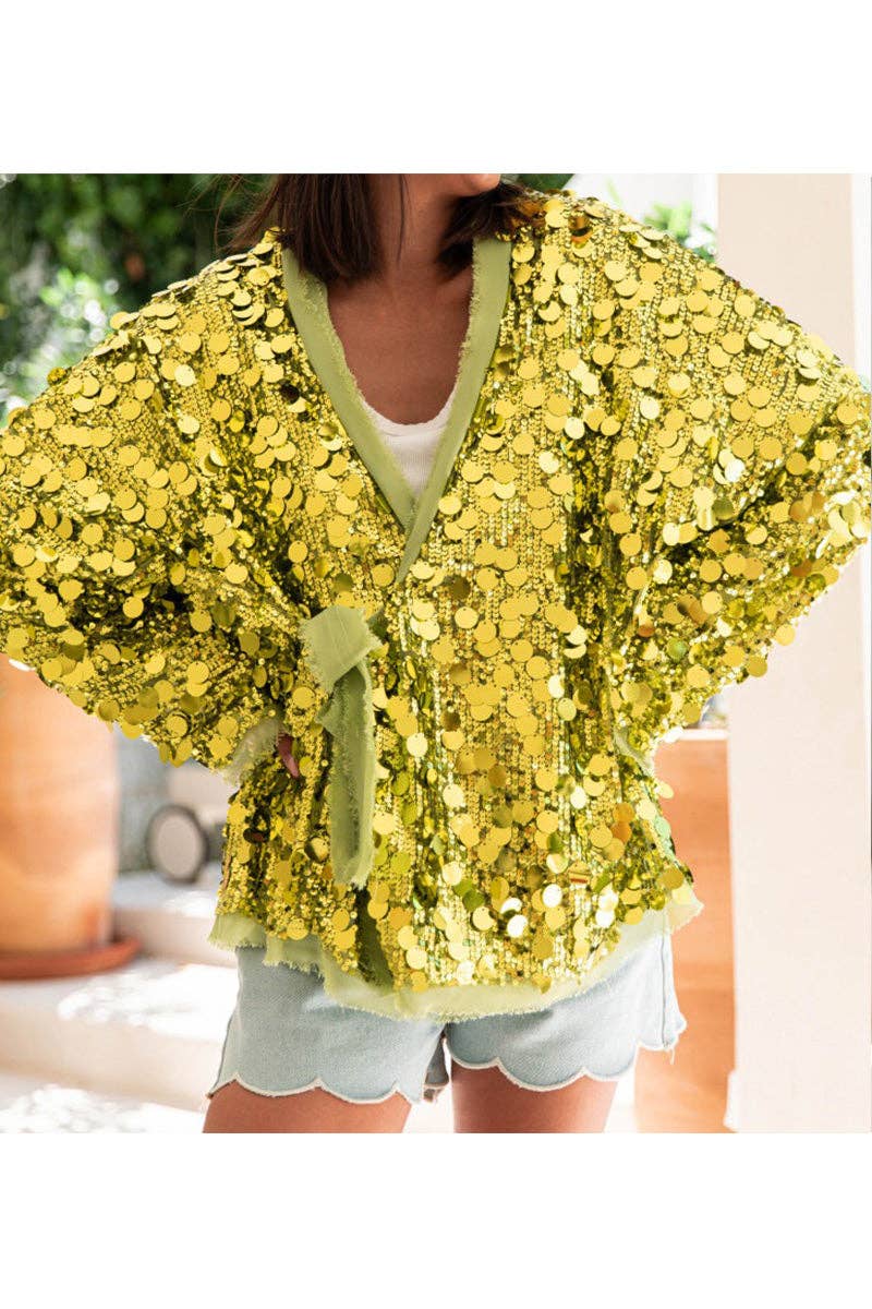 Sequin Embellished Glam Kimono