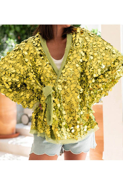 Sequin Embellished Glam Kimono
