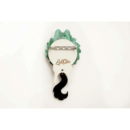Cat in A Christmas Wreath Brooch by Laliblue